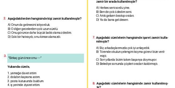 Zamir Test Soruları: Orijinal Örnekler ve Çözüm Püf Noktaları Zamir Test Soruları: Orijinal Örnekler ve Çözüm Püf Noktaları - Kapak Görseli
